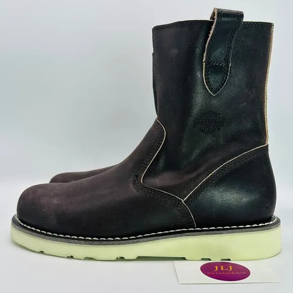Harley Davidson Men's Aldredge 8-Inch Brown Leather Casual Boots D10008 Size 9