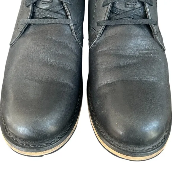 Harley Davidson Men's Round Toe Black Leather Ankle Motorcycle Boots Size 9