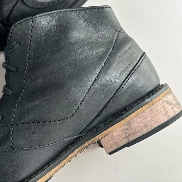 Harley Davidson Men's Round Toe Black Leather Ankle Motorcycle Boots Size 9