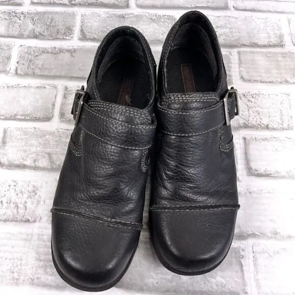 Harley Davidson Sarah Women's Size 7.5 Black Leather Buckle Chunky Biker Shoes
