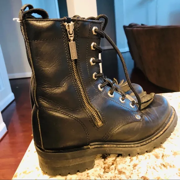 Harley Davidson Tall Ankle Combat Oxford Boots