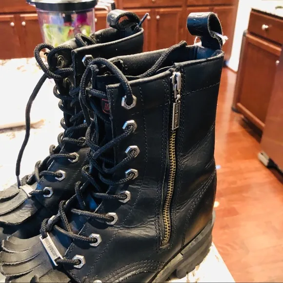 Harley Davidson Tall Ankle Combat Oxford Boots