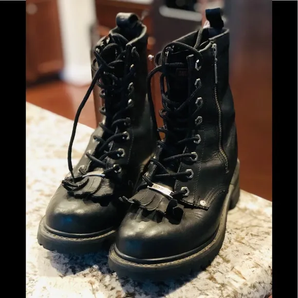 Harley Davidson Tall Ankle Combat Oxford Boots