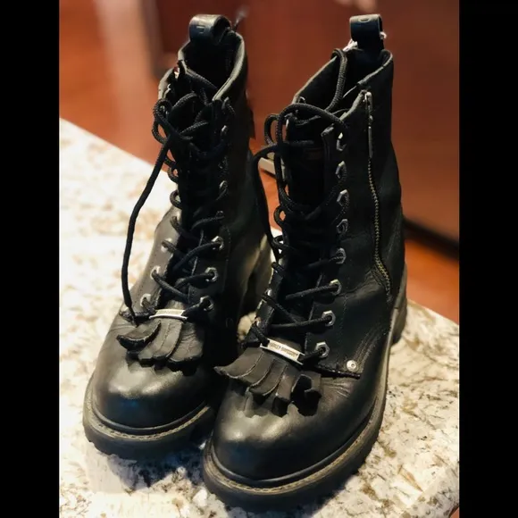 Harley Davidson Tall Ankle Combat Oxford Boots