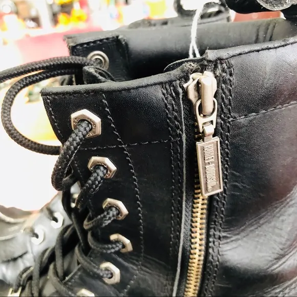 Harley Davidson Tall Ankle Combat Oxford Boots