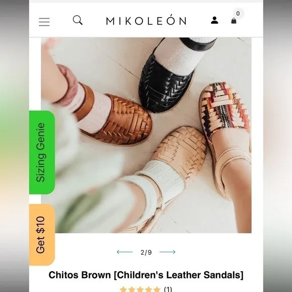 Heirloom Mikoleon Kids Tan Leather Chitos Sandals