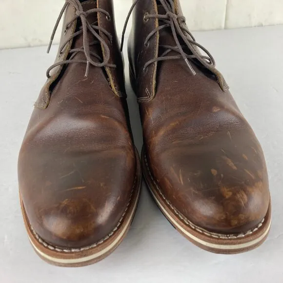 Helm Mens Sz 12 Brown Leather Chukka Ankle Boots Made in Brazil