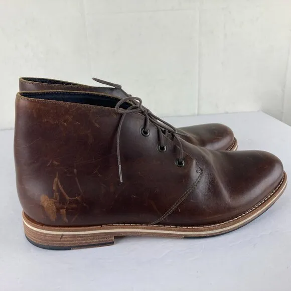 Helm Mens Sz 12 Brown Leather Chukka Ankle Boots Made in Brazil