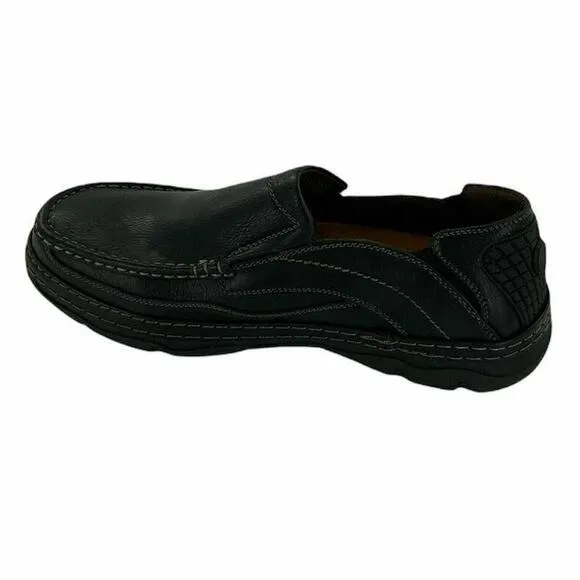 Henry Ferrera Mens Birata-100 Black Round Toe Slip On Loafers Shoes Size 10
