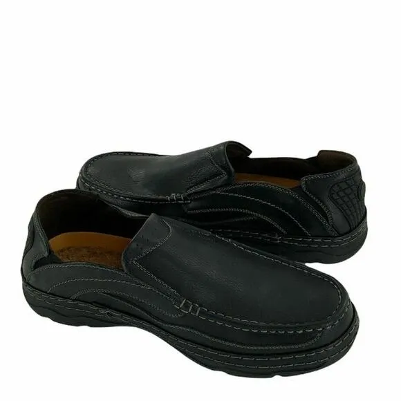 Henry Ferrera Mens Birata-100 Black Round Toe Slip On Loafers Shoes Size 10