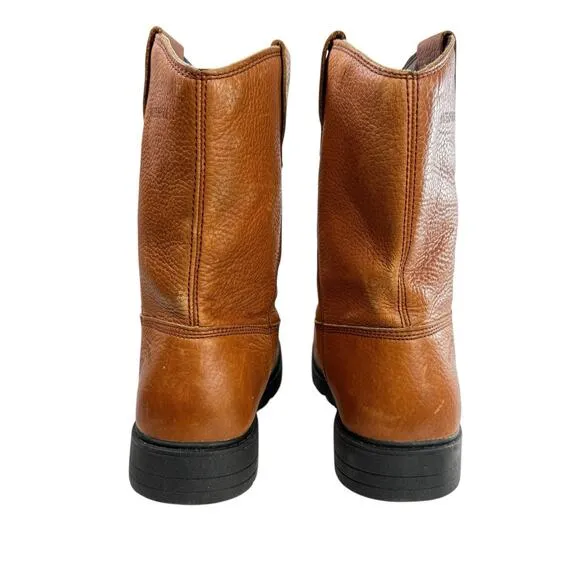 HERMAN SURVIVORS Brown Leather Western Work Boots Workhorse II Steel Toe Size 11
