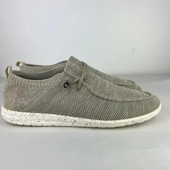 Hey Dude Shoes Wally Knit Beige Slip On Shoes Mens Size: 10