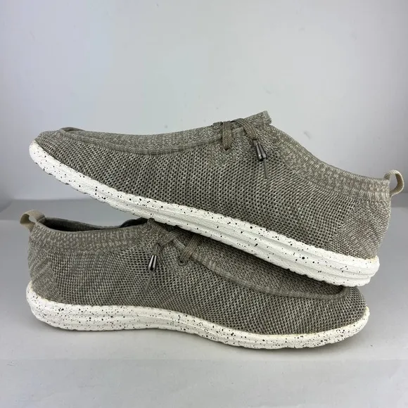 Hey Dude Shoes Wally Knit Beige Slip On Shoes Mens Size: 10
