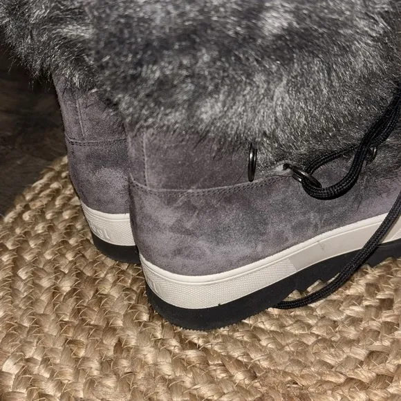 Högl 2-10-1827 Casual Velour Leder Dark Gray Winter Boots Women’s Size is 6.5
