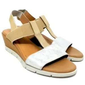 HISPANITAS charmer Tan Silver leather sandals 9 BoxG
