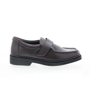 Hitchcock 7192 Mens Brown Extra Wide 3E Leather Loafers Casual Shoes