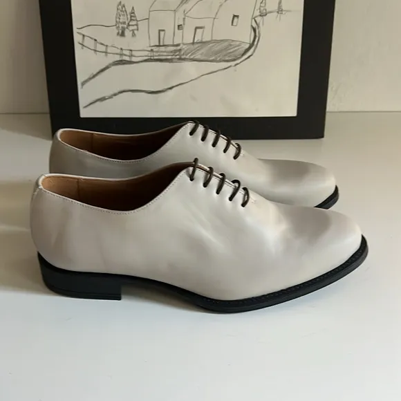 Hockerty Wholecut Oxford Off White Leather Shoes Men’s Size US 9