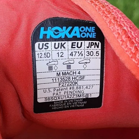 HOKA MACH 4 - Mens Athletic Shoes - SIZE 12.5D