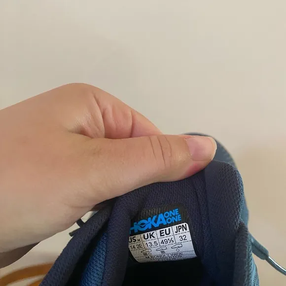 HOKA ONE MENS BONDI 7 BLUE RUNNING SHOES SIZE 14 REAL TEAL WIDE