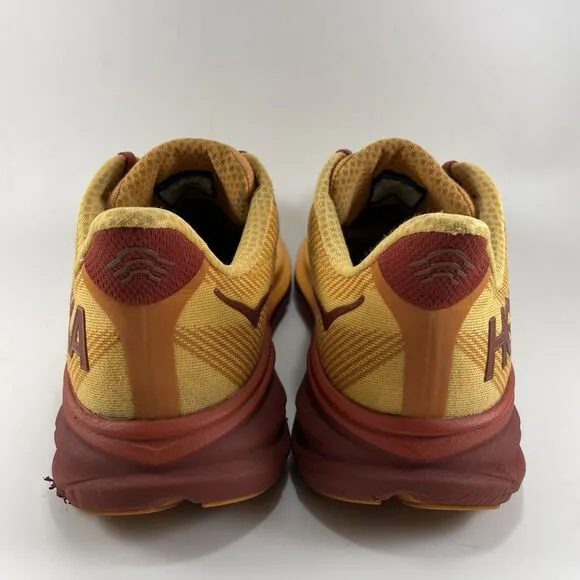 Hoka One One Clifton 9 Running Shoes Womens Size 10.5 B Orange Red Athletic