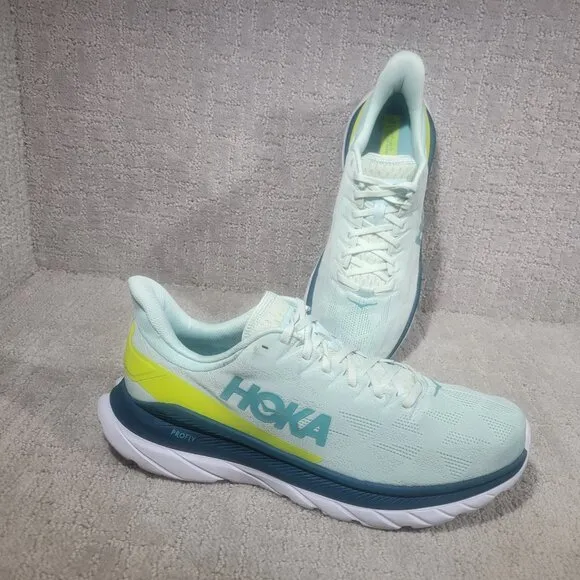 Hoka One One Mach 4 Men's Size US 12D Blue Glass Evening Primrose Athletic Shoes