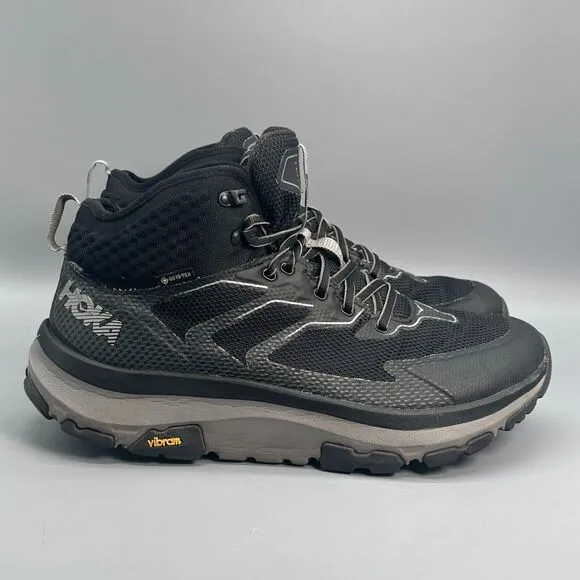 Hoka One One Sky Toa Gore-Tex Men's 10 Black Sneakers Lace-Up Low Top Athletic