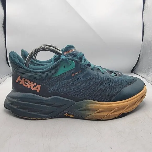 Hoka One One Speedgoat 5 GTX Womens 10 B Green Running Shoes Athletic 1127913