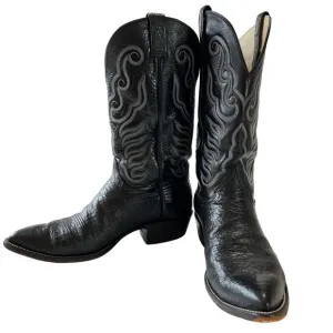 Hondo Men's Black Sharkskin Vamp Leather Shank 9040 Contrast Stitching 11.5 D
