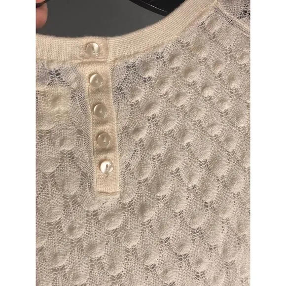 Hoss Intropia Scales Sweater Texture &amp; Depth Cream Lightweight Knit ~ Sz M