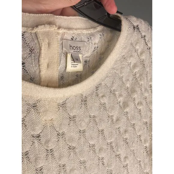 Hoss Intropia Scales Sweater Texture &amp; Depth Cream Lightweight Knit ~ Sz M