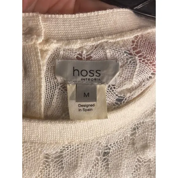 Hoss Intropia Scales Sweater Texture &amp; Depth Cream Lightweight Knit ~ Sz M
