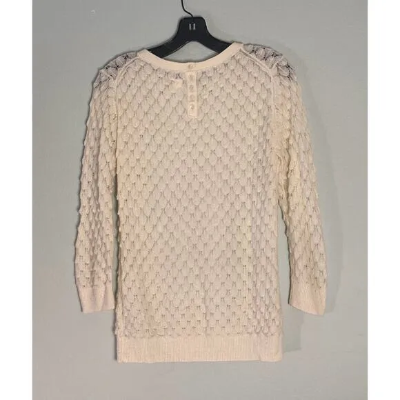 Hoss Intropia Scales Sweater Texture &amp; Depth Cream Lightweight Knit ~ Sz M