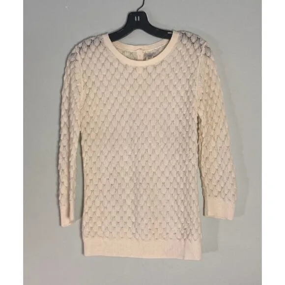 Hoss Intropia Scales Sweater Texture &amp; Depth Cream Lightweight Knit ~ Sz M