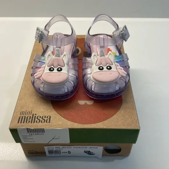 ⭐️Host Pick⭐️ NIB! MINI MELISSA Clear Unicorn Sandals Size 5