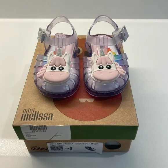 ⭐️Host Pick⭐️ NIB! MINI MELISSA Clear Unicorn Sandals Size 5