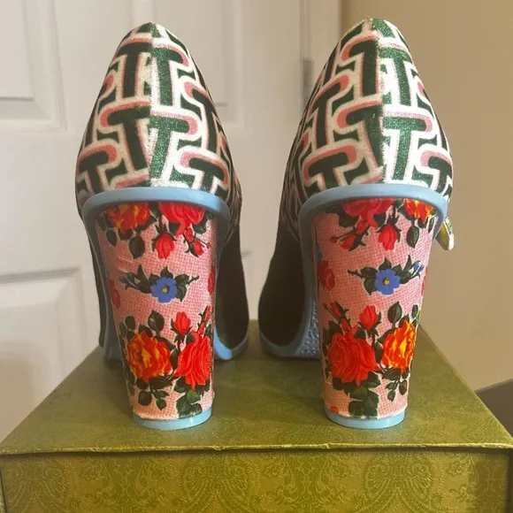 Hot Chocolate Design Kitsch Lover Floral Green Mary Jane Heels