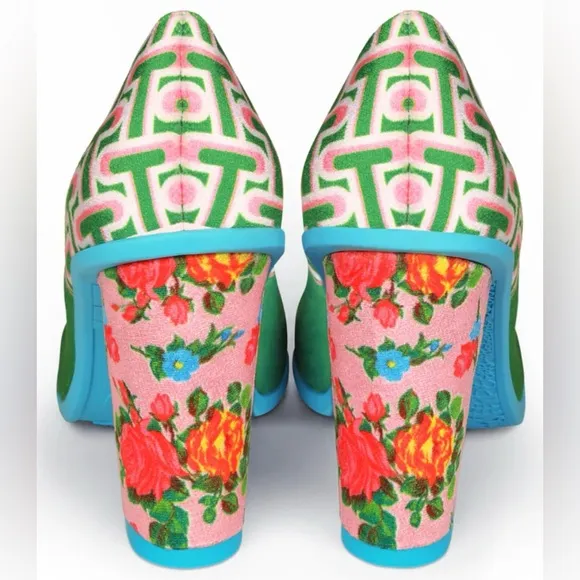 Hot Chocolate Design Kitsch Lover Floral Green Mary Jane Heels