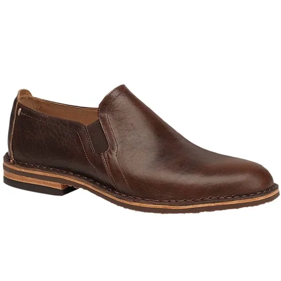 H.S. Trask Blaine Chocolate Bison Leather Slip-On Loafers Men's Shoes NWOT 13M