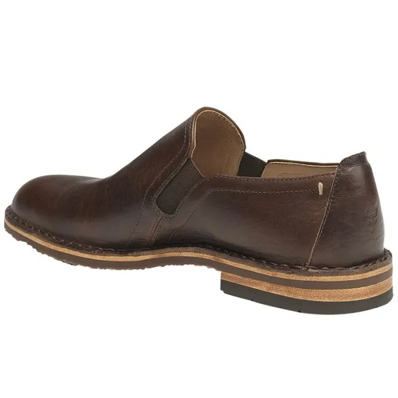 H.S. Trask Blaine Chocolate Bison Leather Slip-On Loafers Men's Shoes NWOT 13M