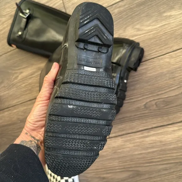Hunter Black Tall Rain Boots size 8