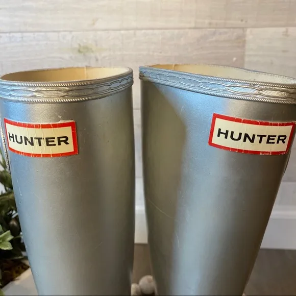 Hunter Boots Tall Silver Youth Girls 6