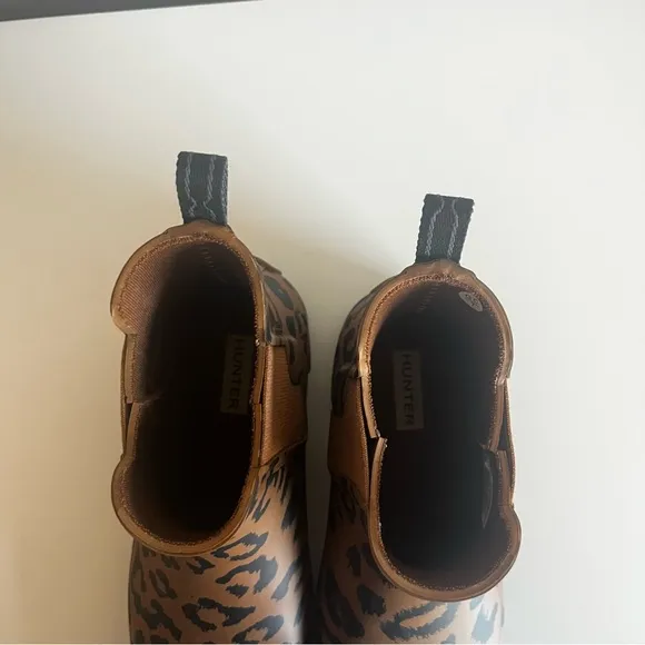 Hunter Leopard Print Ankle Boots