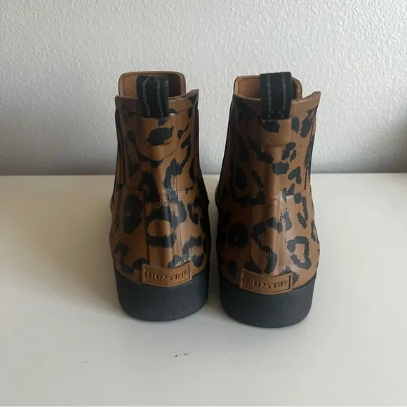 Hunter Leopard Print Ankle Boots