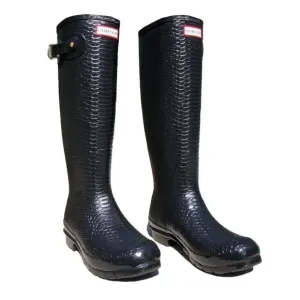 Hunter limited edition RARE carnaby boa snakeskin embossed textured tall boots