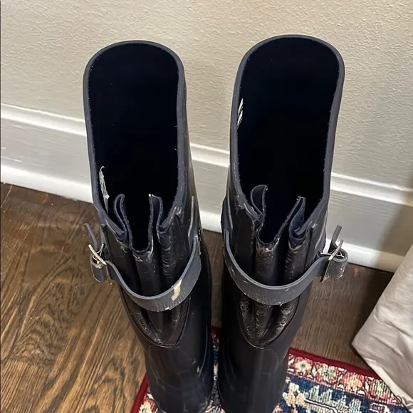 Hunter Navy Matte Tall Rain Boots