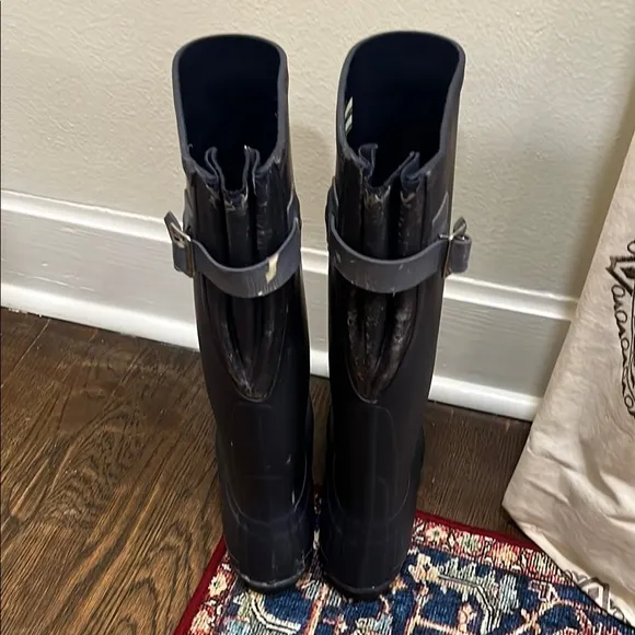 Hunter Navy Matte Tall Rain Boots