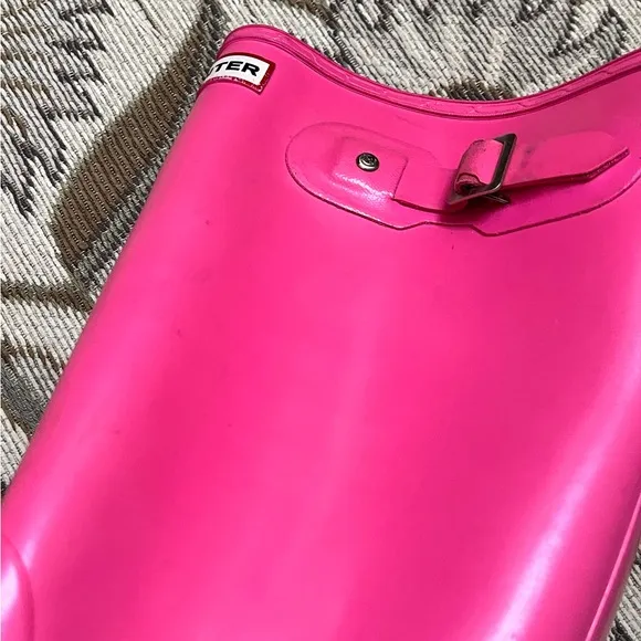 Hunter Original Gloss Tall Rain Boots Pink 9 8M 9W