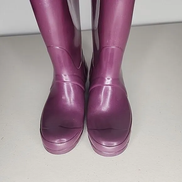 Hunter Original Gloss Tall Rubber Wellington Rain Boots Womens Size 6 EUR 37