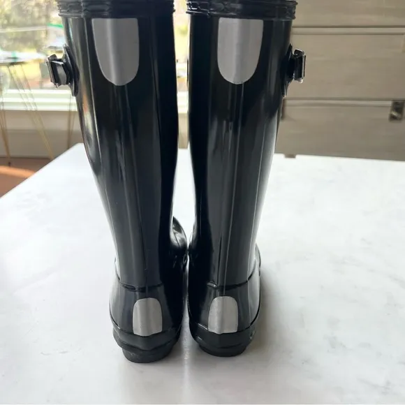 Hunter Original Glossy Black Rain Boots ~ Sz 4