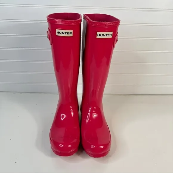 Hunter Original Kids Hot Pink Tall Rain Boots Youth Size US Boys 4, Girls 5